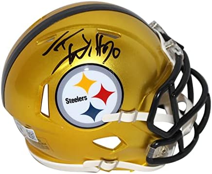 TJ Watt İmzalı/İmzalı Pittsburgh Steelers Flaş Mini Kask BAS