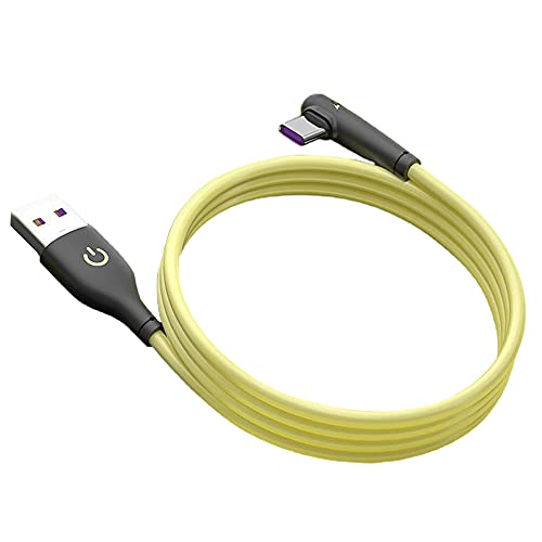 3A USB C Kablosu 90 Derece Hızlı Şarj Yalıtım Tipi C cep telefonu kablosu Şarj Sıvı Silikon Veri Dirsek Kablosu