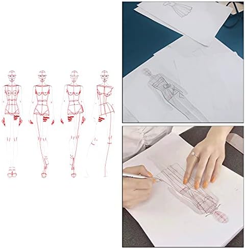 Bhuuno 4 Adet Moda Çizim Şablonu Cetvel Seti Kadın Dikiş Insansı Desenler Tasarım Giyim Ölçüm Eğrisi Cetveller Çizim-A