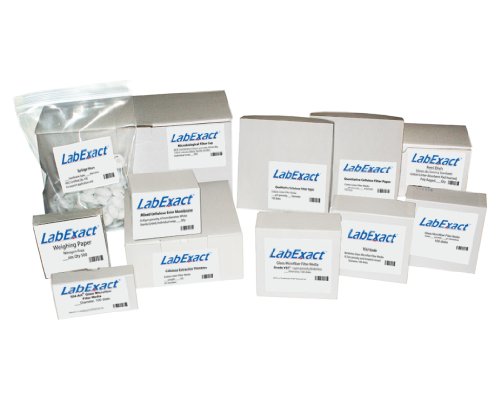 LabExact 1200010 Grade A Cam Mikrofiber Filtre, Bağlayıcısız Borosilikat Cam, 1,6 µm, 5,5 cm (100'lü Paket)