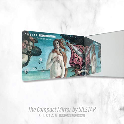 SİLSTAR PROFESYONEL Kompakt Kart Ayna, Kırılmaz Akrilik Makyaj Aynası, makyaj aynası (Frida kahlo_ Kendi Portresi-Dikenli-Kolye-ve-Sinek