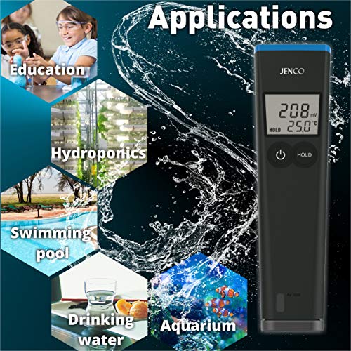 JENCO Dijital Olmayan Bluetooth ORP650N Sıcaklık Ölçer ve Yüksek Doğruluk Su Kalitesi Test Cihazı, Cep Boyutu, Ev Içme Suyu için
