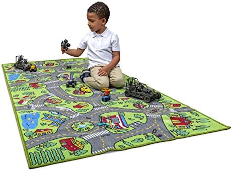 Çocuklar Halı Ekstra Büyük 80 x 40 Playmat Şehir Hayatı - Öğrenin ve Eğlenin! Çocuk Eğitim, Yol Trafik Sistemi, Çok Renkli, Oyun