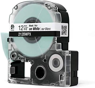 Epson LABELWORKS 212BWPX PET Bant Kartuşu - Siyah Beyaz Standart Endüstriyel Etiket Makinesi Bandı-1/2 (12MM) Genişliğinde, 30