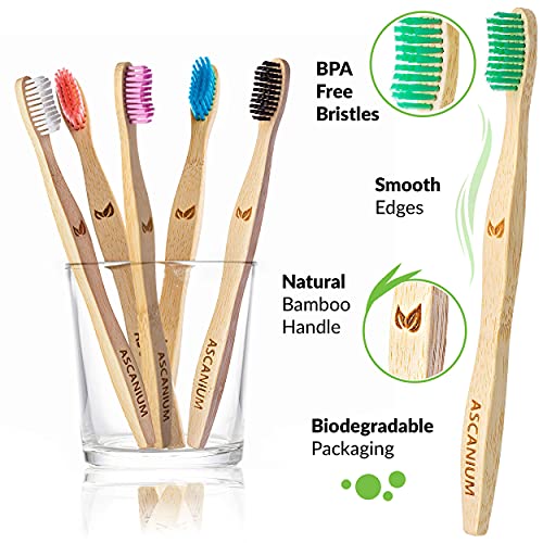 Bambu Diş Fırçası Kömür Biyobozunur Ahşap Diş Fırçası Çevre Dostu Diş Fırçaları Doğal Vegan Organik Diş Fırçaları Ahşap Saplı