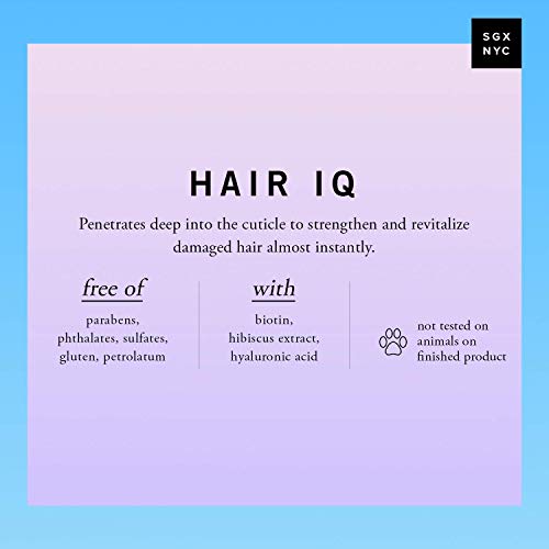 SGX NYC Hair IQ-4 Fl Oz - Tüm Saç Tipleri için-10'u 1 Arada Hasarlı Saçlar için Tedavide Bırakın-Biyotin ve Hyaluronik Asit ile
