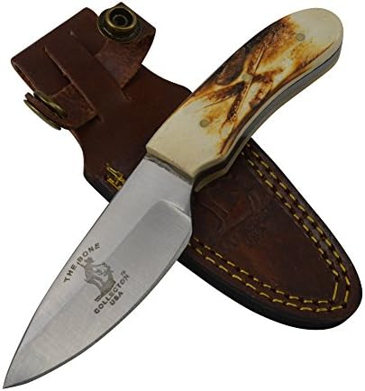 Kemik Toplayıcı Survival Skinner Tam Tang Sabit Bıçak av bıçağı BC-808 Gerçek Kemik Kolu Skinning Bıçaklar Hediye Seti Paketi