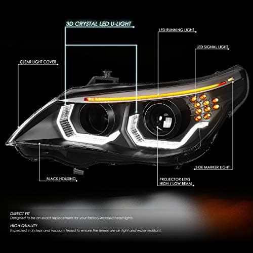 [Xenon HID Modeli] Çift 3D Halo Projektör LED Dönüş Sinyali ile HID Farlar Meclisi BMW E60 5-Series M5 Sedan Vagon 08-10 ile