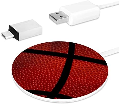 Şarj Basketbol Koyu Doku Kablosuz Şarj Taşınabilir Hızlı Şarj Pad Kaymaz Ev Ofis için Kablo Adaptörü ile