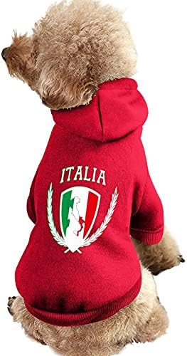 İtalya bayrağı sembolleri Pet kazak Hoodies köpek kapüşonlu Sweatshirt kedi giysileri şapka ile