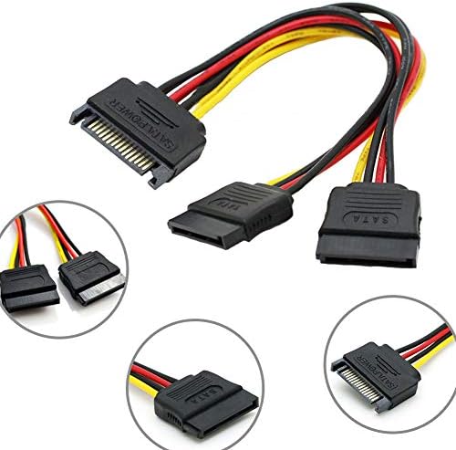 Occus SATA Güç 15-pin Y - Splitter Kablo Adaptörü Erkek Kadın HDD Sabit Disk için - (Kablo Uzunluğu: 0.2 m)