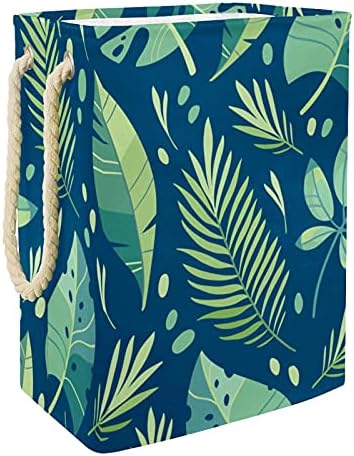 MAPOLO Çamaşır Sepeti Tropikal Palmiye Yeşil Bitkiler Egzotik Yapraklar Katlanabilir Keten çamaşır Depolama Sepeti Kolları Ayrılabilir