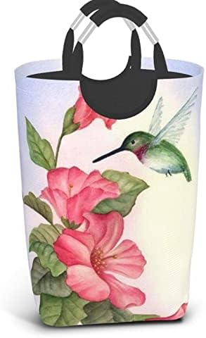 Yenilik Hummingbird Çamaşır Sepeti Su Geçirmez Katlanabilir çamaşır sepeti Depolama Bin Alüminyum Kolları İle Kirli Giysiler