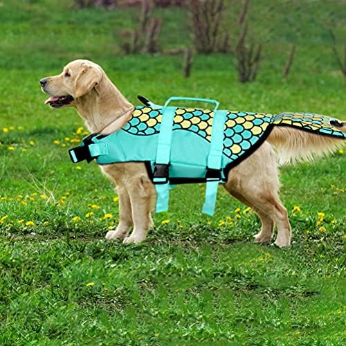 Köpek Can Yeleği-Mermaid Sıcak Pembe, Taşınabilir Köpek Yüzme Ceket Yelek, Küçük Orta ve Büyük Köpekler için Kurtarma Kolu ile