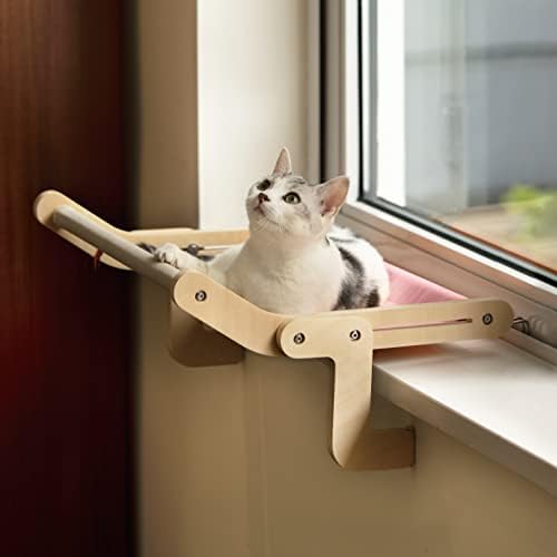 MEWOOFUN Sağlam Kedi Pencere Levrek Kedi Pencere Koltuk Hamak Kapalı Kediler için Ayarlanabilir Dayanıklı Sabit Kedi Yatak Sağlayan