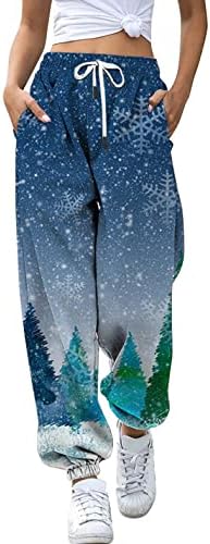 Kış pantolonları Kadınlar için Sıcak Gevşek Fit dinlenme pantolonu Rahat Yüksek Belli kış pantolonları İpli eşofman altı Cepler