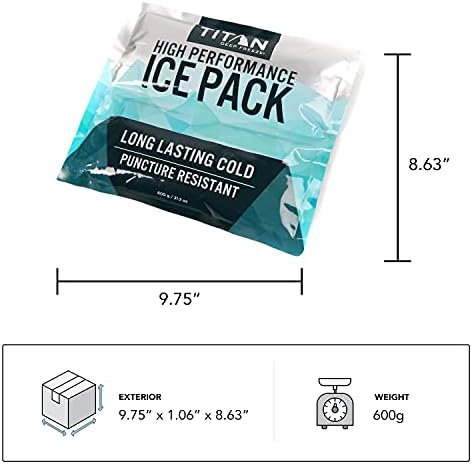 Arctic Zone Titan Deep Freeze Öğle Yemeği Kutusu veya Soğutucu için Yüksek Performanslı Buz Paketi, Her biri 2 - 600 gramlık