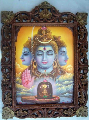 Lord Shiva Ohm ve Shivling Poster Boyama Ahşap El Sanatları Çerçeve, Sanat El Sanatları ve El Sanatları