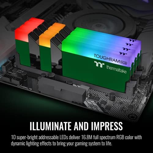 Thermaltake TOUGHRAM RGB DDR4 3600MHz 16GB (8GB x 2) 16,8 Milyon Renkli RGB Alexa / Razer Chroma / 5V Anakart Senkronize Edilebilir