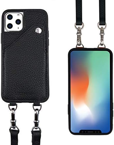 Luckycoin Crossbody iPhone Kılıfları 11 Pro Max Çakıl Deri Çanta Cüzdan Ayrılabilir Ayarlanabilir Deri Kayış Kart Sahipleri Cep