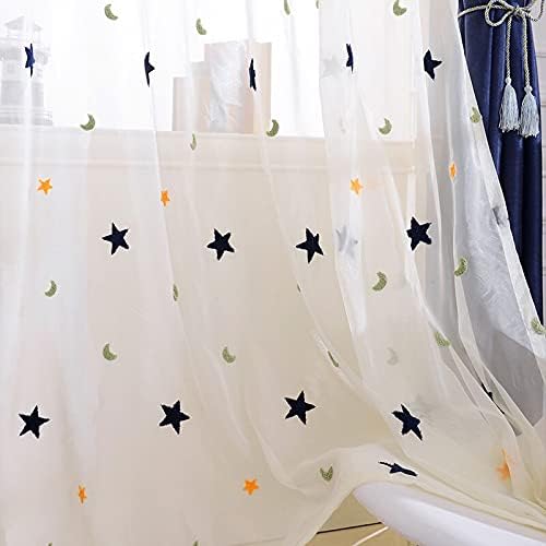 Ylıpıng Çocuk Perdeleri Yatak Odası için-Yıldız Desenli Odası Karartma Pencere Kapsayan Gizlilik Perdeler için Bebek Kreş Oturma
