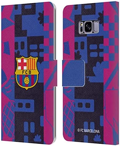 Kafa Durumda Tasarımları Resmi Lisanslı FC Barcelona Üçüncü 2021/22 Crest KİTİ Deri Kitap Cüzdan Kılıf Kapak ile Uyumlu Samsung