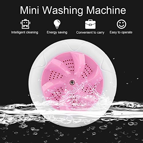 Çamaşır Makinesi Taşınabilir Mini Ultrasonik Çamaşır Makinesi Seyahat Çamaşır Yıkama Temizleyici Temizleme Aracı (Pembe)