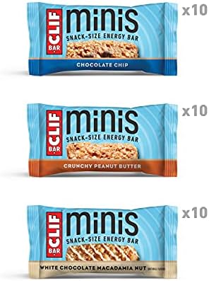CLİF BARLAR-Mini Energy Bar Variety Pack - Çikolatalı, Gevrek Fıstık Ezmesi, Beyaz Çikolatalı Macadamia Fıstığı Aroması-Organik