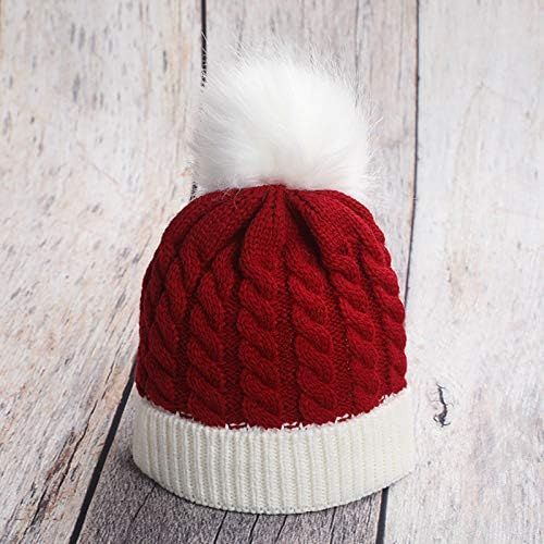 Yürümeye başlayan çocuk bebek yumuşak sıcak bebek bere örgü şapka kırmızı için Noel Santa şapka
